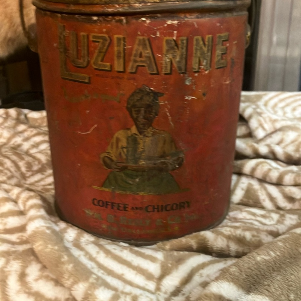 Antique Luziane coffee can